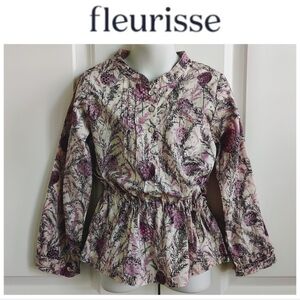 Fleurisse Floral Peplum Blouse (NY Brand)